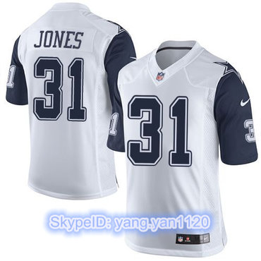 Nike Cowboys #31 Byron Jones White Men's Stitched NFL Limited Rush Jersey