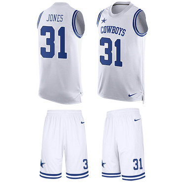 Nike Cowboys #31 Byron Jones White Men's Stitched NFL Limited Tank Top Suit Jersey Nike Cowboys #31 Byron Jones White Men's Stitched NFL Limited Tank Top Suit Jersey