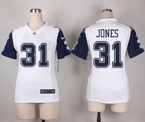 Nike Cowboys #31 Byron Jones White Women's Stitched NFL Elite Rush Jersey