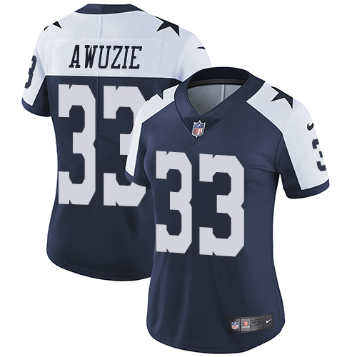 Nike Cowboys #33 Chidobe Awuzie Navy Blue Thanksgiving Women's Stitched NFL Vapor Untouchable Limited Throwback Jersey Nike Cowboys #33 Chidobe Awuzie Navy Blue Thanksgiving Women's Stitched NFL Vapor Untouchable Limited Throwback Jersey