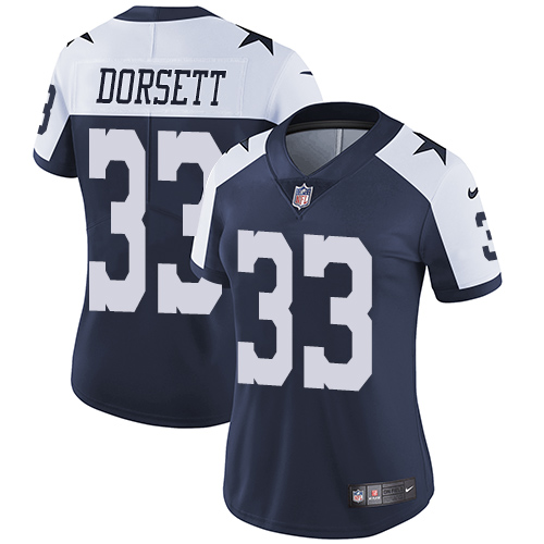 Nike Cowboys #33 Tony Dorsett Navy Blue Thanksgiving Women's Stitched NFL Vapor Untouchable Limited Throwback Jersey Nike Cowboys #33 Tony Dorsett Navy Blue Thanksgiving Women's Stitched NFL Vapor Untouchable Limited Throwback Jersey
