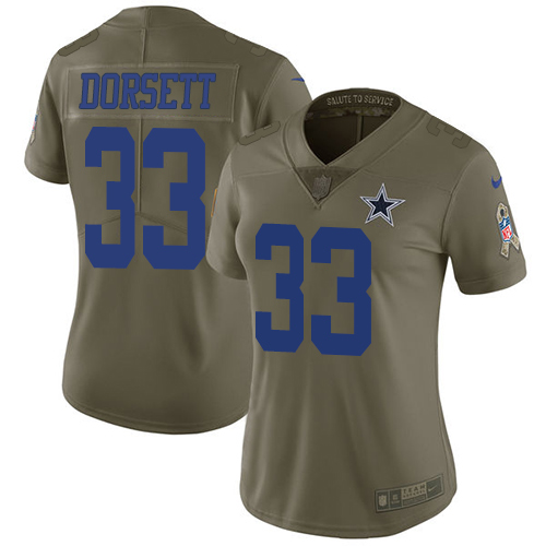 Nike Cowboys #33 Tony Dorsett Olive Women's Stitched NFL Limited 2017 Salute to Service Jersey Nike Cowboys #33 Tony Dorsett Olive Women's Stitched NFL Limited 2017 Salute to Service Jersey