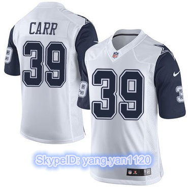 Nike Cowboys #39 Brandon Carr White Men's Stitched NFL Limited Rush Jersey