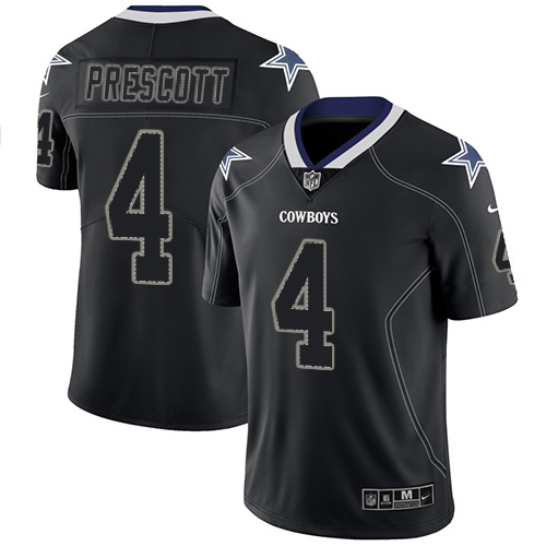 Nike Cowboys #4 Dak Prescott Lights Out Black Men's Stitched NFL Limited Rush Jersey