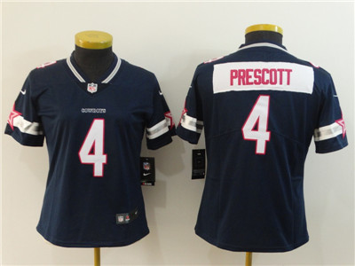 Nike Cowboys #4 Dak Prescott Navy Pink Women Vapor Untouchable Limited Jersey