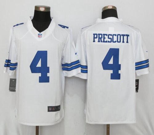 Nike Cowboys #4 Dak Prescott White Men's Stitched NFL Limited Jersey Nike Cowboys #4 Dak Prescott White Men's Stitched NFL Limited Jersey