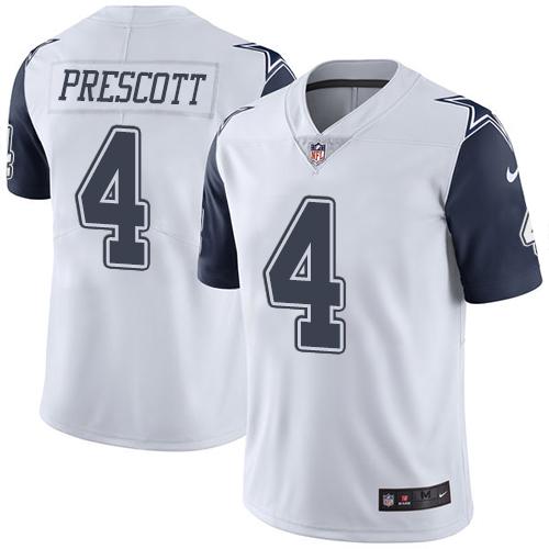 Nike Cowboys #4 Dak Prescott White Youth Stitched NFL Limited Rush Jersey Nike Cowboys #4 Dak Prescott White Youth Stitched NFL Limited Rush Jersey
