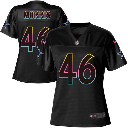 Nike Cowboys #46 Alfred Morris Black Women's NFL Fashion Game Jersey