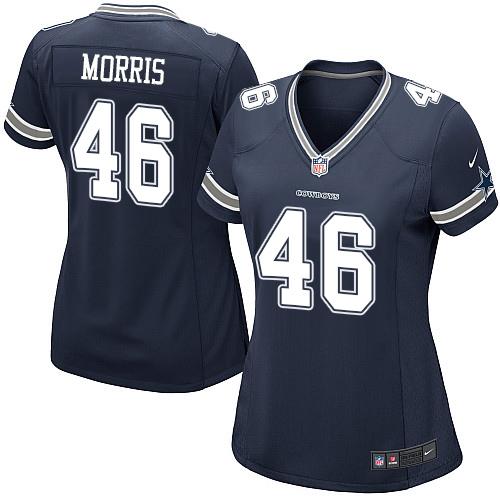 Nike Cowboys #46 Alfred Morris Navy Blue Team Color Women's Stitched NFL Elite Jersey