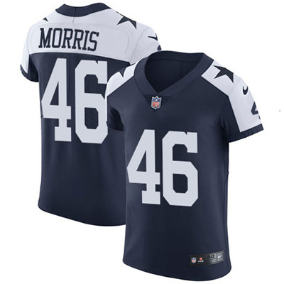 Nike Cowboys #46 Alfred Morris Navy Blue Thanksgiving Men's Stitched NFL Vapor Untouchable Throwback Elite Jersey Nike Cowboys #46 Alfred Morris Navy Blue Thanksgiving Men's Stitched NFL Vapor Untouchable Throwback Elite Jersey