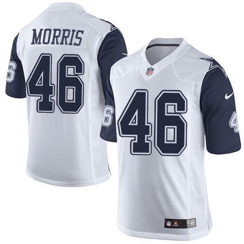Nike Cowboys #46 Alfred Morris White Women's Stitched NFL Elite Rush Jersey