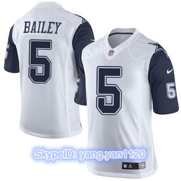Nike Cowboys #5 Dan Bailey White Men's Stitched NFL Limited Rush Jersey Nike Cowboys #5 Dan Bailey White Men's Stitched NFL Limited Rush Jersey