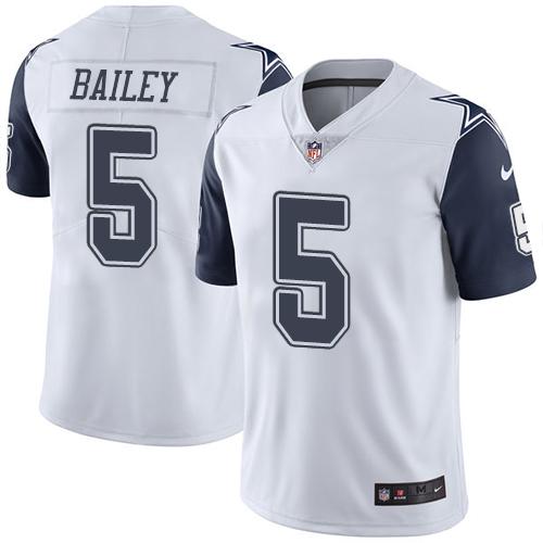 Nike Cowboys #5 Dan Bailey White Men's Stitched NFL Limited Rush Jersey Nike Cowboys #5 Dan Bailey White Men's Stitched NFL Limited Rush Jersey