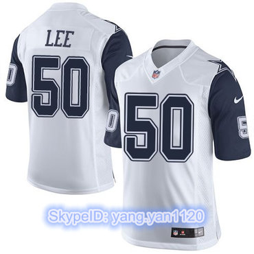 Nike Cowboys #50 Sean Lee White Men's Stitched NFL Limited Rush Jersey
