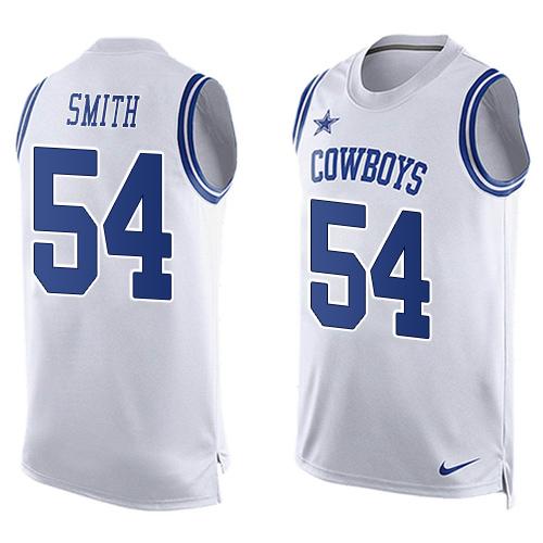 Nike Cowboys #54 Jaylon Smith White Men's Stitched NFL Limited Tank Top Jersey Nike Cowboys #54 Jaylon Smith White Men's Stitched NFL Limited Tank Top Jersey