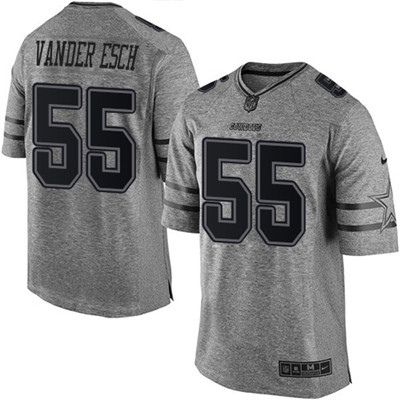 Nike Cowboys #55 Leighton Vander Esch Gray Men's Stitched NFL Limited Gridiron Gray Jersey Nike Cowboys #55 Leighton Vander Esch Gray Men's Stitched NFL Limited Gridiron Gray Jersey