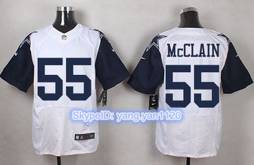 Nike Cowboys #55 Rolando McClain White Men's Stitched NFL Elite Rush Jersey