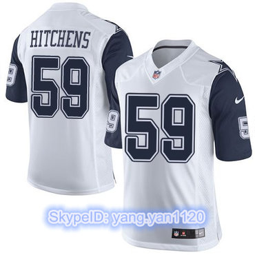 Nike Cowboys #59 Anthony Hitchens White Men's Stitched NFL Limited Rush Jersey
