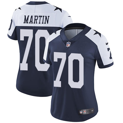 Nike Cowboys #70 Zack Martin Navy Blue Thanksgiving Women's Stitched NFL Vapor Untouchable Limited Throwback Jersey Nike Cowboys #70 Zack Martin Navy Blue Thanksgiving Women's Stitched NFL Vapor Untouchable Limited Throwback Jersey