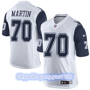 Nike Cowboys #70 Zack Martin White Men's Stitched NFL Limited Rush Jersey