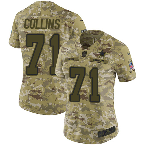 Nike Cowboys #71 La'el Collins Camo Women's Stitched NFL Limited 2018 Salute to Service Jersey Nike Cowboys #71 La'el Collins Camo Women's Stitched NFL Limited 2018 Salute to Service Jersey