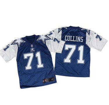 Nike Cowboys #71 La'el Collins Navy BlueWhite Throwback Men's Stitched NFL Elite Jersey Nike Cowboys #71 La'el Collins Navy BlueWhite Throwback Men's Stitched NFL Elite Jersey