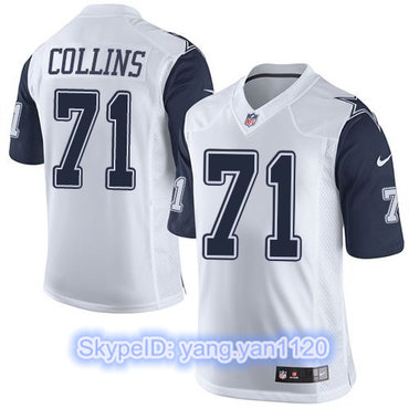 Nike Cowboys #71 La'el Collins White Men's Stitched NFL Limited Rush Jersey