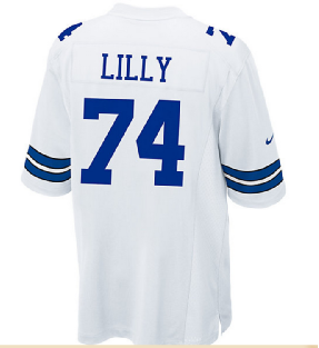 Nike Cowboys #74 LILLY White Men's Stitched NFL Elite Jersey