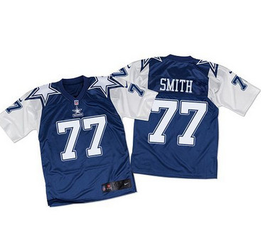 Nike Cowboys #77 Tyron Smith Navy BlueWhite Throwback Men's Stitched NFL Elite Jersey Nike Cowboys #77 Tyron Smith Navy BlueWhite Throwback Men's Stitched NFL Elite Jersey