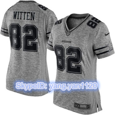 Nike Cowboys #82 Jason Witten Gray Women's Stitched NFL Limited Gridiron Gray Jersey