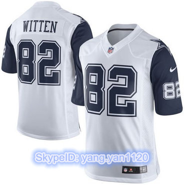 Nike Cowboys #82 Jason Witten White Men's Stitched NFL Limited Rush Jersey