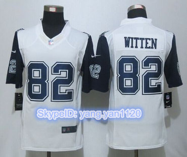 Nike Cowboys #82 Jason Witten White Men's Stitched NFL Limited Rush Jersey