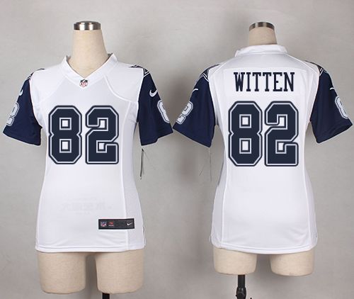 Nike Cowboys #82 Jason Witten White Women's Stitched NFL Elite  Rush Jersey