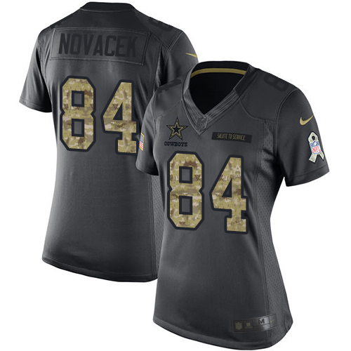 Nike Cowboys #84 Jay Novacek Black Women's 2016 Salute to Service NFL Limited Jersey