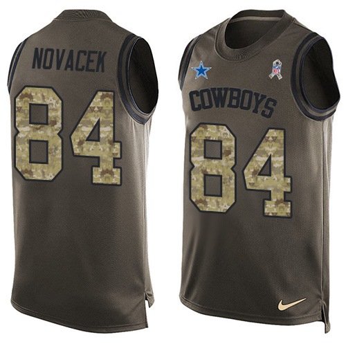 Nike Cowboys #84 Jay Novacek Green Men's Salute to Service Tank Top NFL Limited Jersey Nike Cowboys #84 Jay Novacek Green Men's Salute to Service Tank Top NFL Limited Jersey