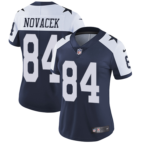 Nike Cowboys #84 Jay Novacek Navy Blue Women's Throwback Alternate Vapor Untouchable Elite Player NFL Jersey