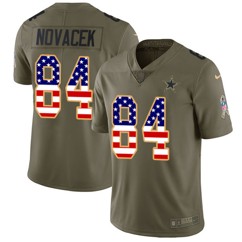 Nike Cowboys #84 Jay Novacek Olive Youth USA Flag 2017 Salute to Service NFL Limited Jersey Nike Cowboys #84 Jay Novacek Olive Youth USA Flag 2017 Salute to Service NFL Limited Jersey