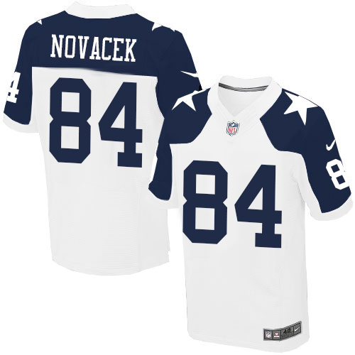 Nike Cowboys #84 Jay Novacek White Men's Throwback Alternate NFL Elite Jersey