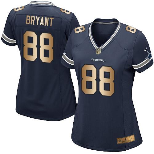 Nike Cowboys #88 Dez Bryant Navy Blue Team Color Women's Stitched NFL Elite Gold Jersey Nike Cowboys #88 Dez Bryant Navy Blue Team Color Women's Stitched NFL Elite Gold Jersey