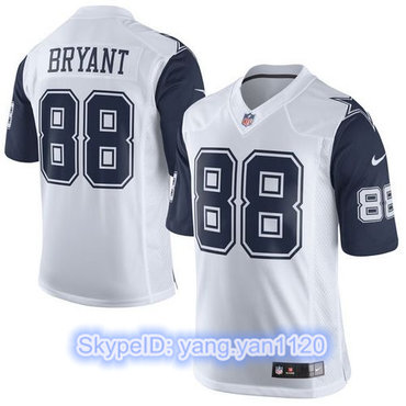 Nike Cowboys #88 Dez Bryant White Men's Stitched NFL Limited Rush Jersey