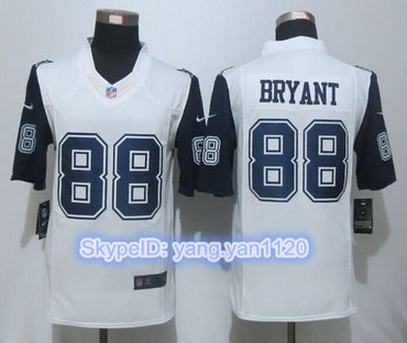 Nike Cowboys #88 Dez Bryant White Men's Stitched NFL Limited Rush Jersey