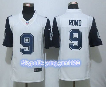 Nike Cowboys #9 Tony Romo White Men's Stitched NFL Limited Rush Jersey