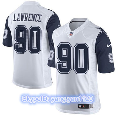 Nike Cowboys #90 Demarcus Lawrence White Men's Stitched NFL Limited Rush Jersey