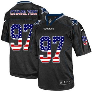 Nike Cowboys #97 Taco Charlton Black Men's Stitched NFL Elite USA Flag Fashion Jersey Nike Cowboys #97 Taco Charlton Black Men's Stitched NFL Elite USA Flag Fashion Jersey