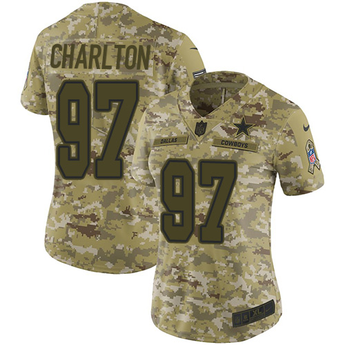 Nike Cowboys #97 Taco Charlton Camo Women's Stitched NFL Limited 2018 Salute to Service Jersey Nike Cowboys #97 Taco Charlton Camo Women's Stitched NFL Limited 2018 Salute to Service Jersey