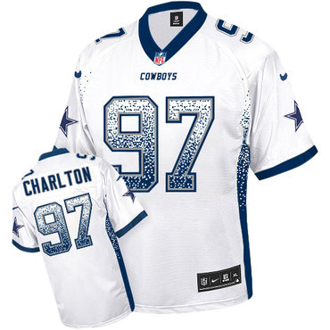 Nike Cowboys #97 Taco Charlton White Men's Stitched NFL Elite Drift Fashion Jersey Nike Cowboys #97 Taco Charlton White Men's Stitched NFL Elite Drift Fashion Jersey
