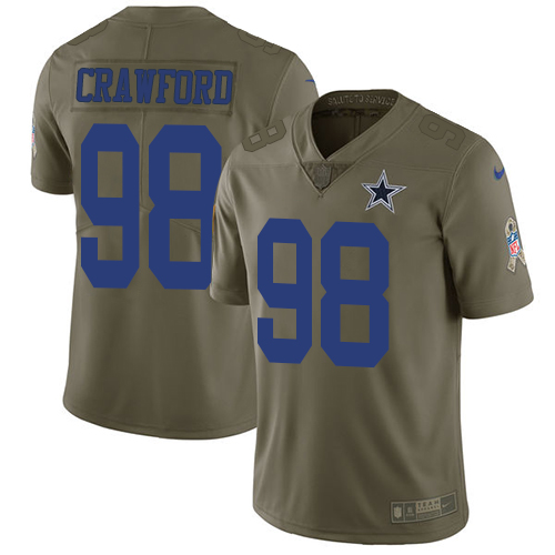 Nike Cowboys #98 Tyrone Crawford Olive Men's Stitched NFL Limited 2017 Salute To Service Jersey Nike Cowboys #98 Tyrone Crawford Olive Men's Stitched NFL Limited 2017 Salute To Service Jersey
