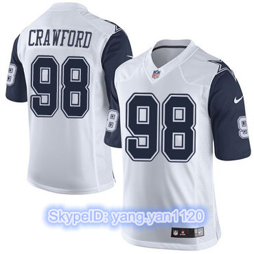 Nike Cowboys #98 Tyrone Crawford White Men's Stitched NFL Limited Rush Jersey