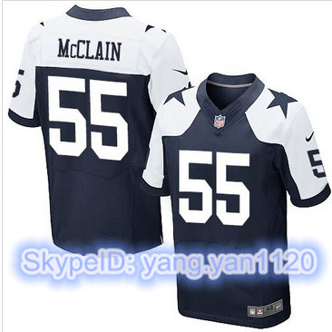 Nike Dallas Cowboys #55 Rolando McClain Navy Blue Thanksgiving Throwback Men's Stitched NFL Elite Jersey