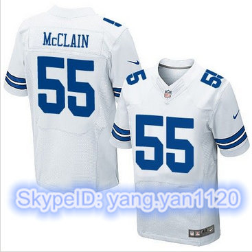Nike Dallas Cowboys #55 Rolando McClain White Men's Stitched NFL Elite Jersey